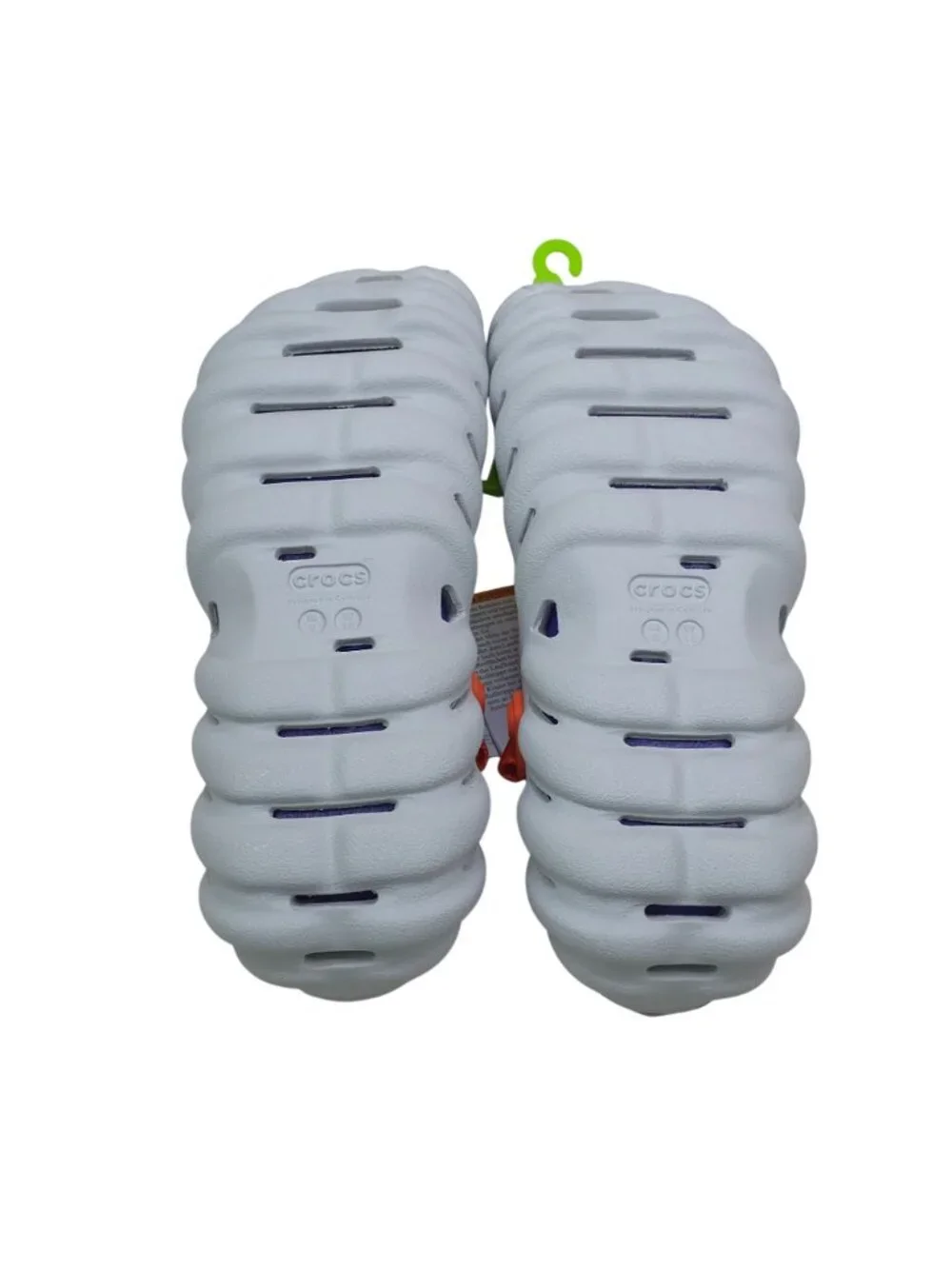 Crocs Echo Clog M8 W10 Gray Orange Strap Purple Insole Lightweight Sandals